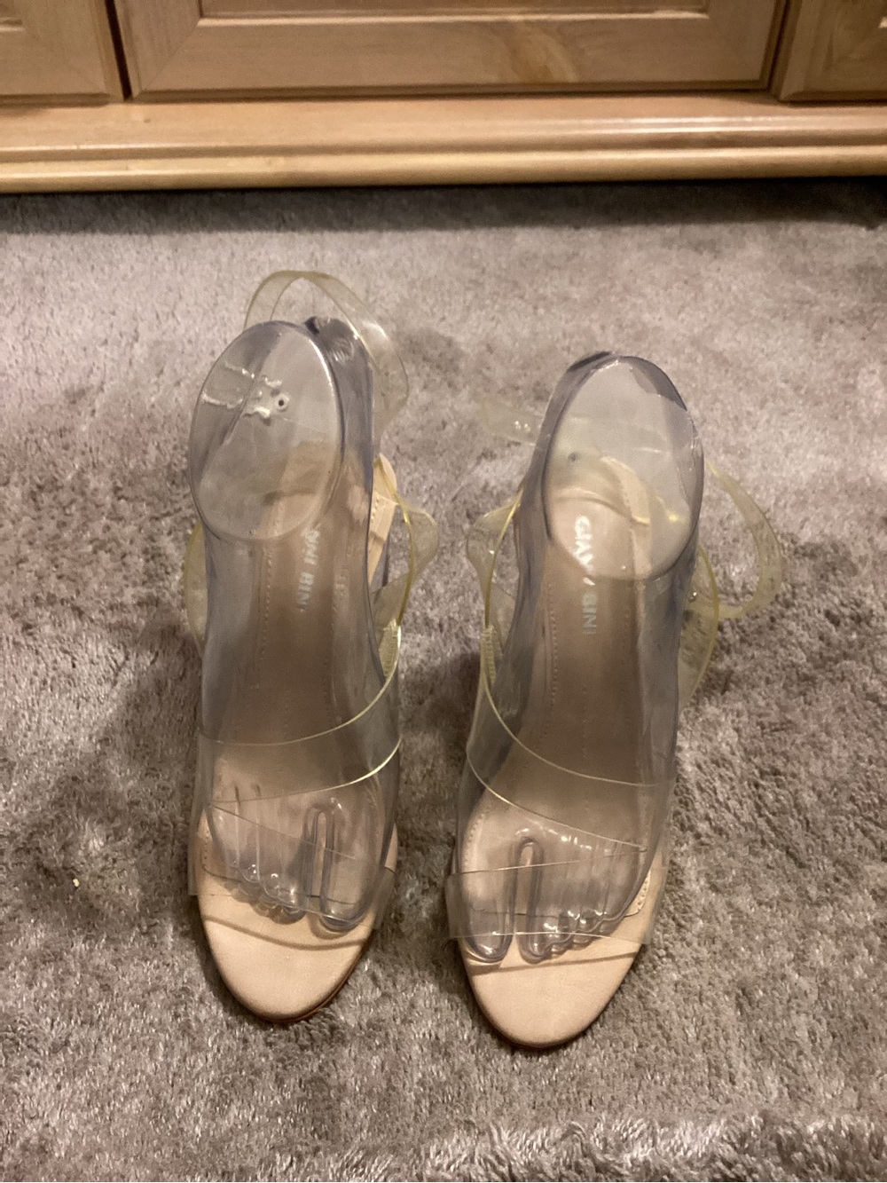 Clear Strap Women's Sandals in Beige - Unbranded